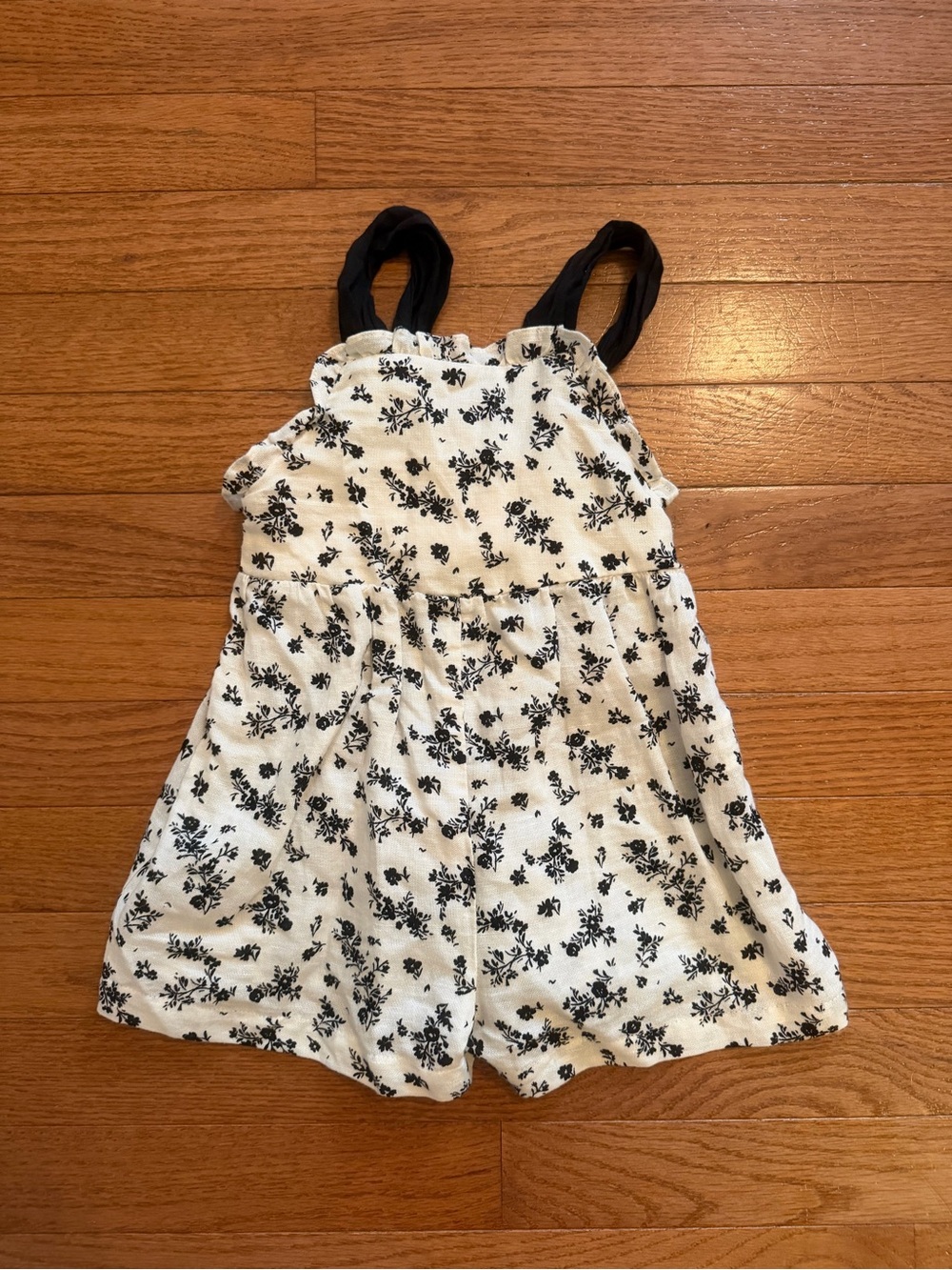 Zara Toddler Girls Black and White Floral Romper
